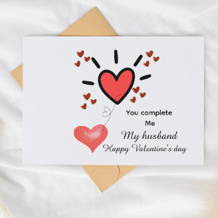 Schattige hart-vul valentijnskaart voor echtgenoot briefkaart