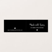 Schattige Hart Zwart Gemaakt met Love Hang Label Visitekaartje (Buitenkant ongevouwen)