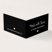 Schattige Hart Zwart Gemaakt met Love Hang Label Visitekaartje (Buitenkant)