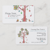 Schattige hartboom met vogels visitekaartje (Voorkant / Achterkant)
