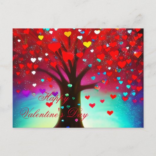Schattige hartboom valentijn briefkaart (Voorkant)