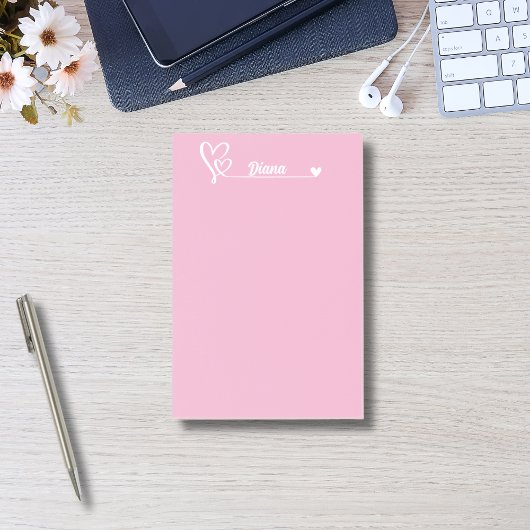 Schattige harten & Aangepaste naam, Eenvoudig gepe Post-it® Notes
