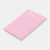 Schattige harten & Aangepaste naam, Eenvoudig gepe Post-it® Notes (Schuin)