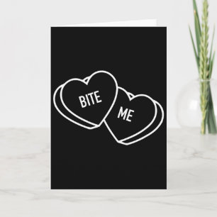 Schattige harten bijten me, grappige anti-valentij kaart