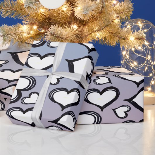 Schattige harten  cadeaupapier (Feestdagen)