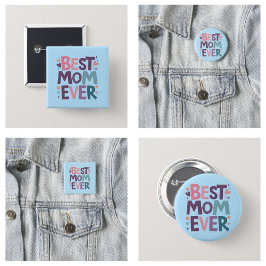 Schattige Harten en Bloemen Beste Moeder Ooit Ronde Button 5,7 Cm