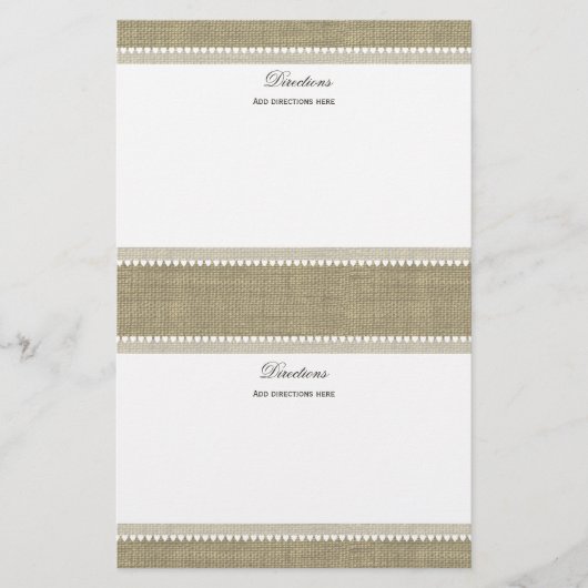 Schattige harten en burlap briefpapier (Voorkant)