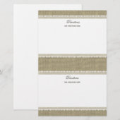 Schattige harten en burlap briefpapier (Voorkant / Achterkant)