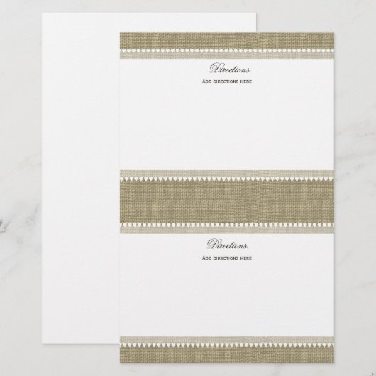 Schattige harten en burlap briefpapier (Voorkant / Achterkant)