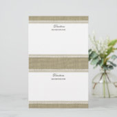 Schattige harten en burlap briefpapier (Staand voorkant)