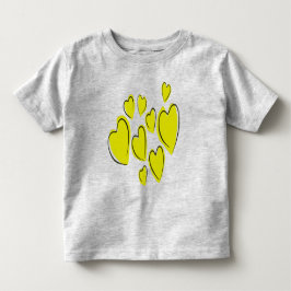 Schattige harten handgetekend vet geel romantisch kinder shirts