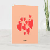 Schattige harten handgetekende dieprode romantisch kaart (Achterkant)