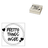 Schattige Harten Mooie Dingen Binnen Rubberstempel (Gestempeld)