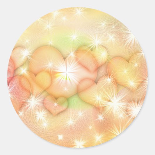 Schattige Harten Ronde Sticker (Voorkant)