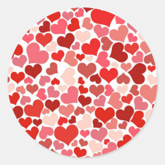 Schattige harten ronde sticker