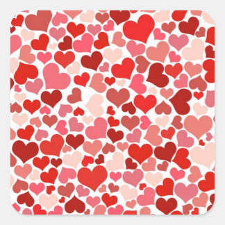 Schattige harten vierkante sticker