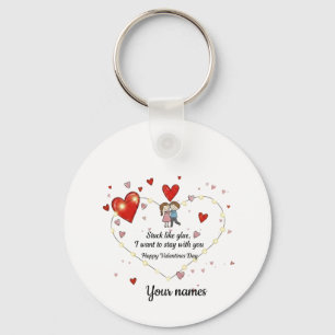 Schattige hartillustratie sleutelhanger