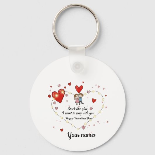 Schattige hartillustratie sleutelhanger (Voorkant)