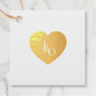 Schattige hartkoppelmonogram bedankjes labels