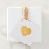 Schattige hartkoppelmonogram bedankjes labels (Met doos)