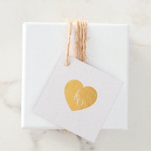 Schattige hartkoppelmonogram bedankjes labels (Met doos)