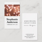 Schattige hartpatroon | Glanzende hart achtergrond Visitekaartje (Voorkant / Achterkant)