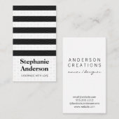 Schattige hartpatroon lederen strepen visitekaartje (Voorkant / Achterkant)