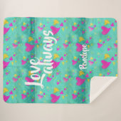 Schattige hartpatroon liefde altijd Jouw naam Vale Sherpa Deken (Voorkant (horizontaal))