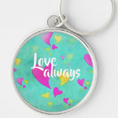 Schattige hartpatroon liefde altijd Jouw naam Vale Sleutelhanger (Voorkant)