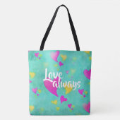 Schattige hartpatroon liefde altijd Jouw naam Vale Tote Bag (Voorkant)
