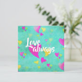 Schattige hartpatroon liefde altijd Valentijn Feestdagenkaart (Staand voorkant)