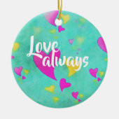 Schattige hartpatroon liefde altijd Valentijn Keramisch Ornament (Voorkant)