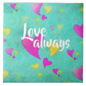 Schattige hartpatroon liefde altijd Valentijn Tegeltje (Voorkant)