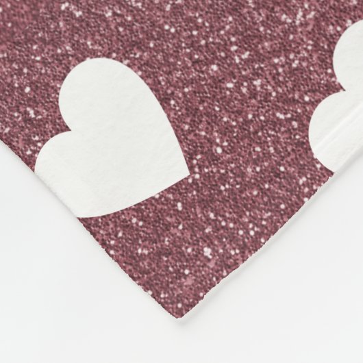 Schattige Hartpatroon Roos Gouden Glitter Fleece Deken (Hoek)