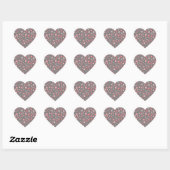 Schattige hartpatroon roze/grijze pasteltinten hart sticker (Vel)