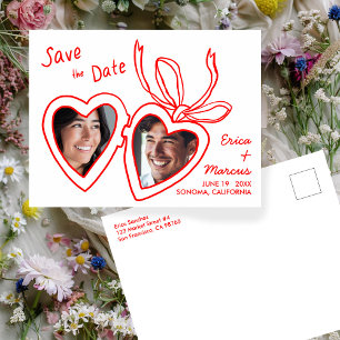 Schattige Hartslot Aangepaste foto's Bewaar de dat Briefkaart