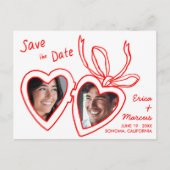 Schattige Hartslot Aangepaste foto's Bewaar de dat Briefkaart (Voorkant)