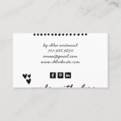 Schattige hartvormig garen handgemaakte gebreide g visitekaartje (Achterkant)