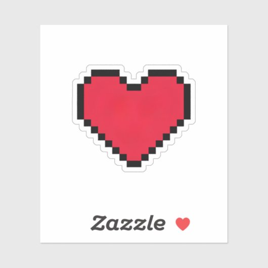 Schattige hartvormig met pixels sticker (Vel)