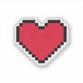 Schattige hartvormig met pixels sticker (Voorkant)