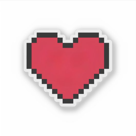 Schattige hartvormig met pixels sticker (Voorkant)