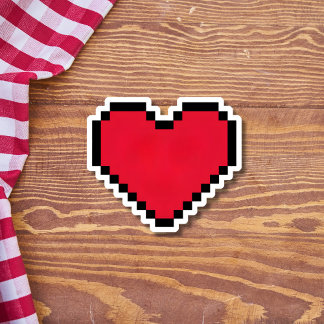 Schattige hartvormig met pixels sticker