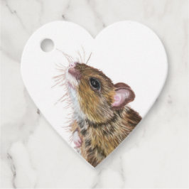 Schattige hartvormig muiscadeau labels