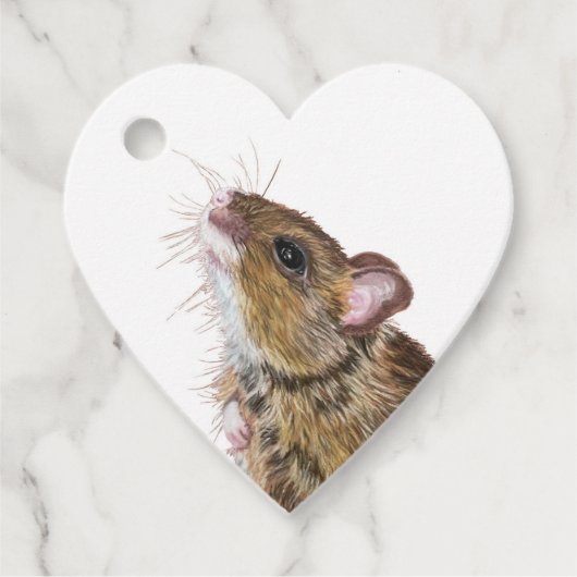 Schattige hartvormig muiscadeau labels (Voorkant)