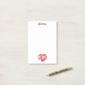 Schattige Hartvormig Wereldbol & vliegtuig, Aangep Post-it® Notes (Op bureau)