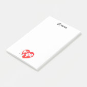 Schattige hartvormige Globe & vliegtuig, Aangepast Post-it® Notes (Schuin)