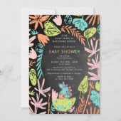 Schattige Hatching Baby Dino Chalkboard Baby showe Kaart (Voorkant)