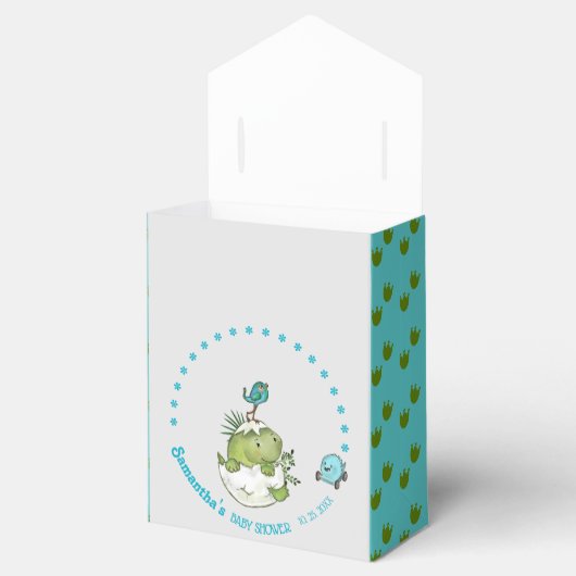 Schattige Hatching Dino Baby shower Bedankdoosjes (Geopend)