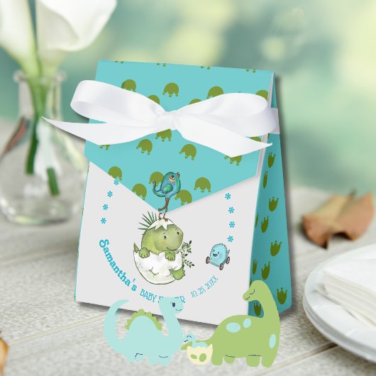 Schattige Hatching Dino Baby shower Bedankdoosjes