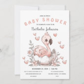 Schattige Hatching Flamingo Baby shower Kaart (Voorkant)